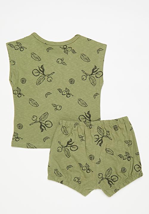 Pop Candy - Shorts & tee set - green/olives