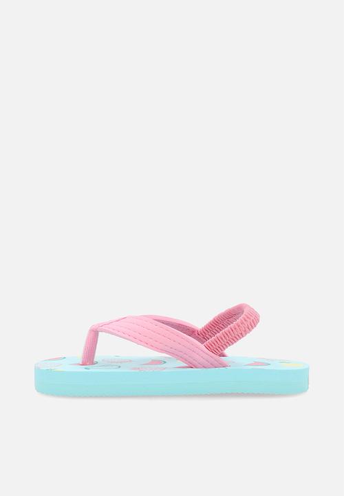 Pop Candy - Printed thong sandals - blue/pink/multi