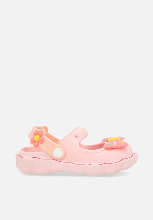 Pop Candy - Novelty rubber sandals with bow detail - salmon pink