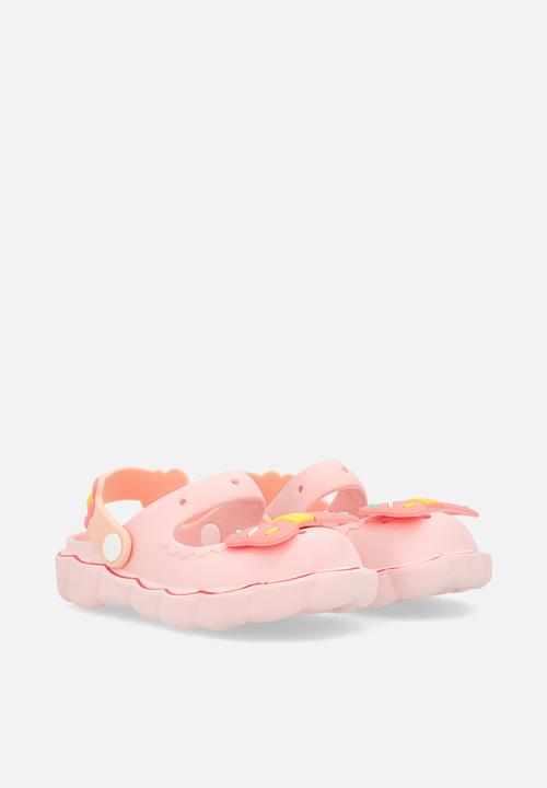 Pop Candy - Novelty rubber sandals with bow detail - salmon pink