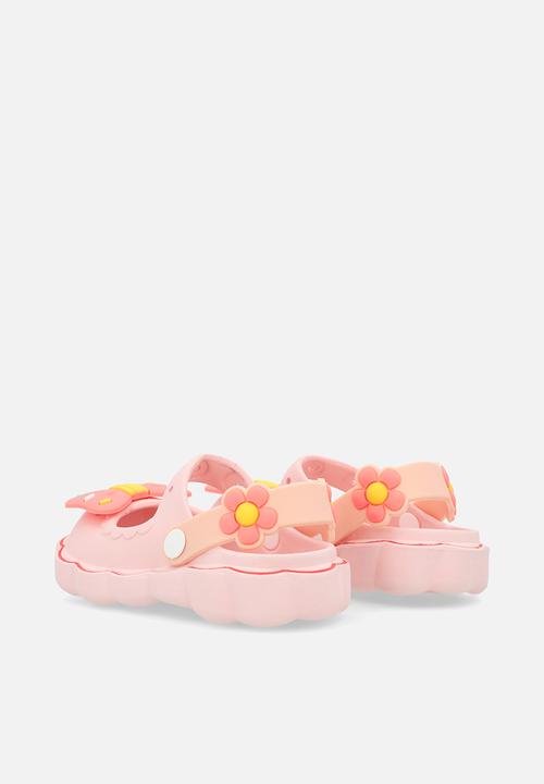 Pop Candy - Novelty rubber sandals with bow detail - salmon pink