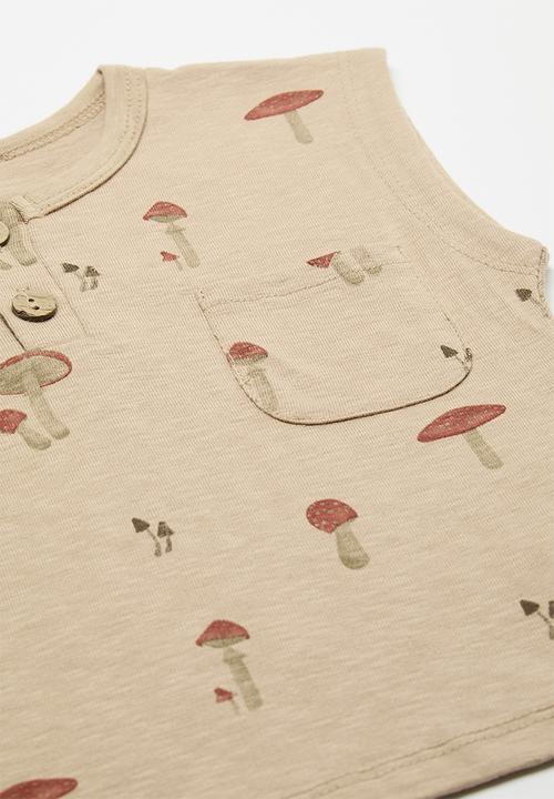 Pop Candy - Shorts & tee set - beige/mushrooms