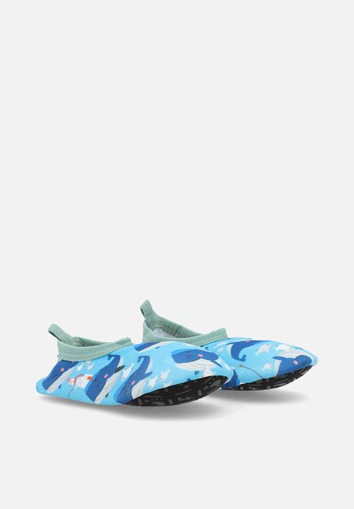 Pop Candy - Whale all-over-print slip on shoes - blue/multi