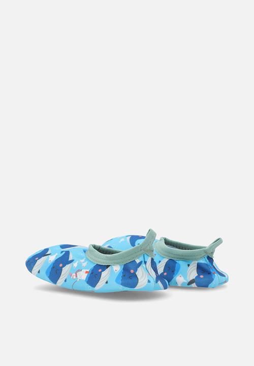 Pop Candy - Whale all-over-print slip on shoes - blue/multi