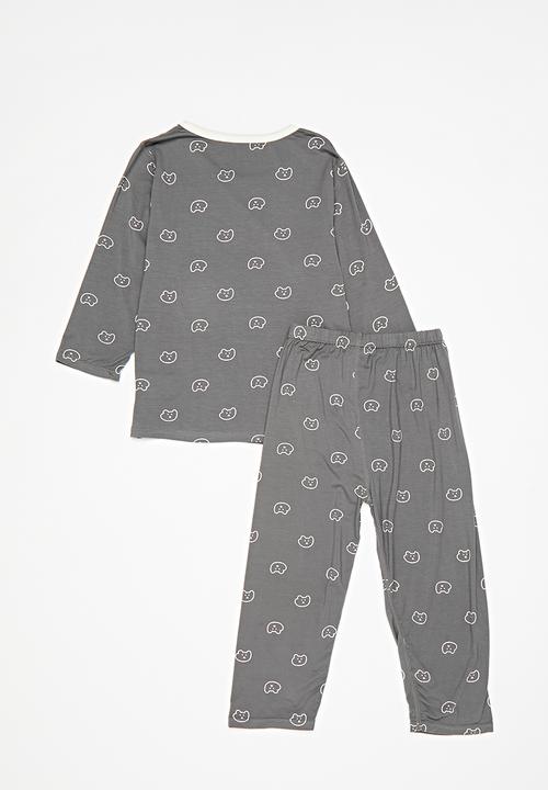 Pop Candy - Printed pj set - grey