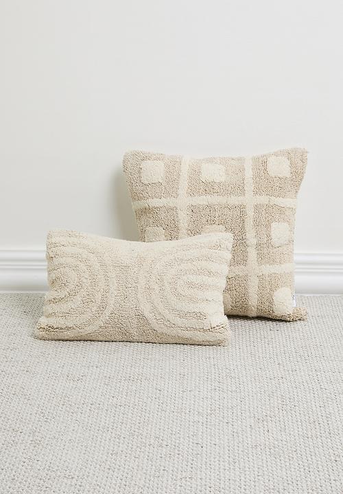 Sixth Floor - Checko tufted cushion cover - Natural