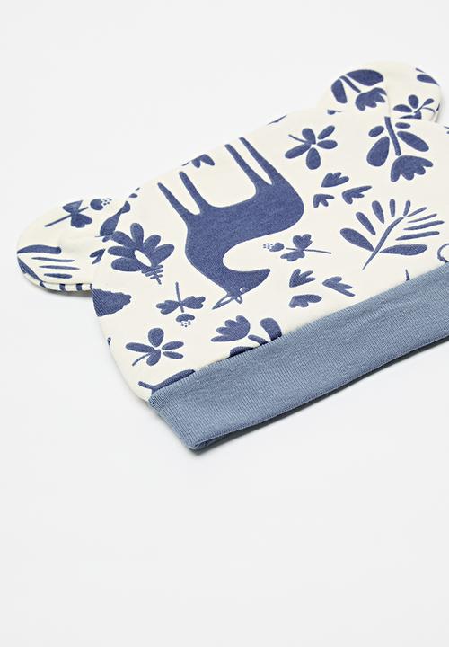 Pop Candy - Swaddle & hat set blue & white