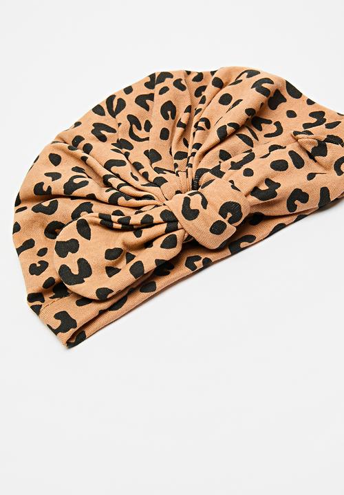 Pop Candy - Printed swaddle and headwrap set - brown