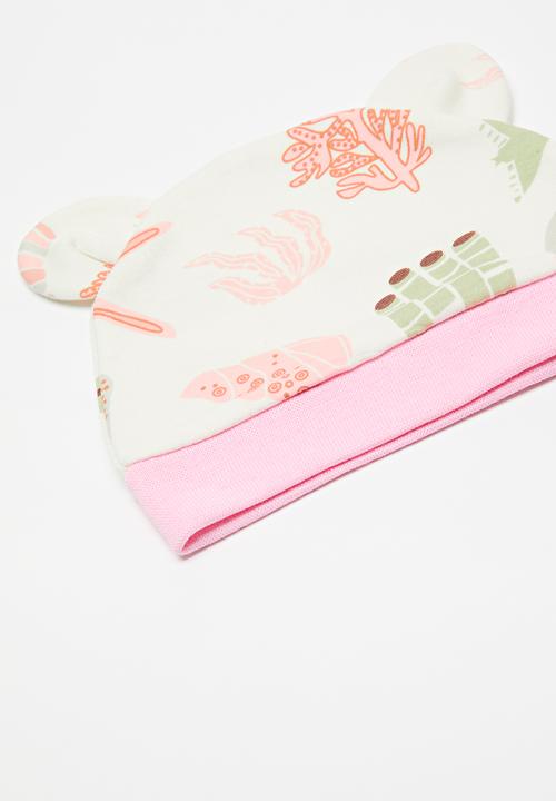 Pop Candy - Swaddle & hat set-pink & white
