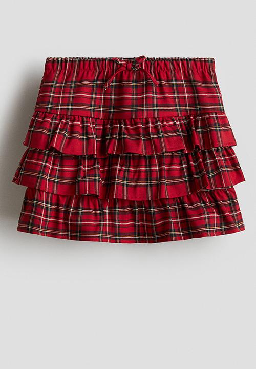 H&M - Tiered skirt - red checked