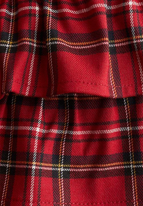 H&M - Tiered skirt - red checked