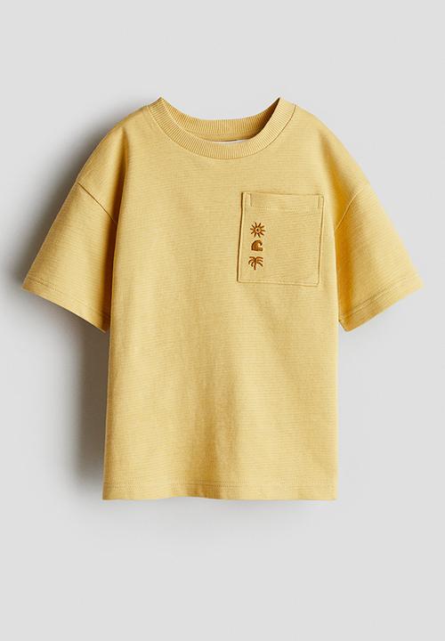 H&M - Embroidery-detail cotton t-shirt - yellow