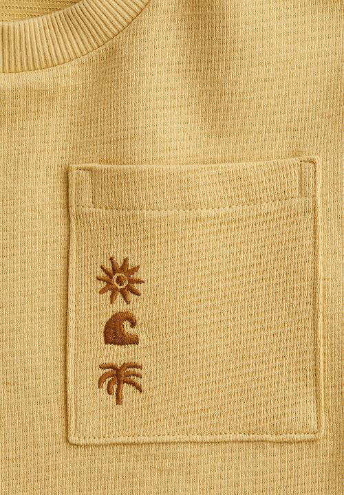 H&M - Embroidery-detail cotton t-shirt - yellow