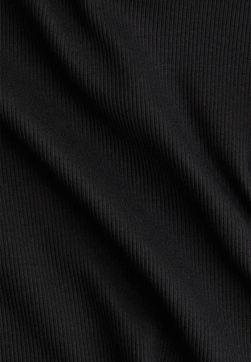 H&M - Ribbed cotton top - black