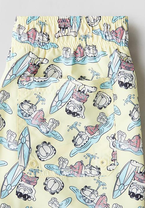 H&M - Printed swim shorts - light yellow/garfield