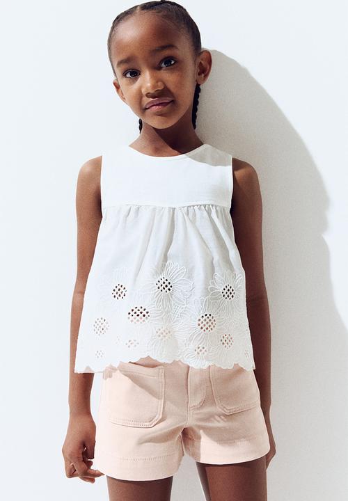 H&M - Cotton twill shorts - light pink
