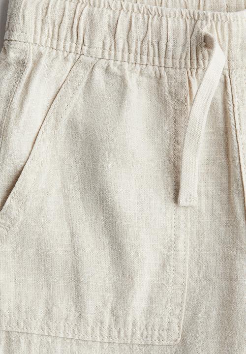 H&M - Linen-blend trousers - light beige