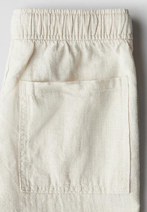 H&M - Linen-blend trousers - light beige