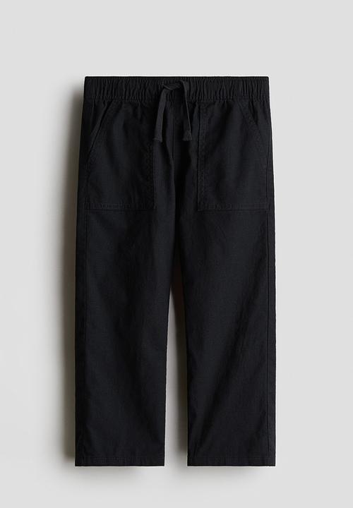H&M - Linen-blend trousers - black
