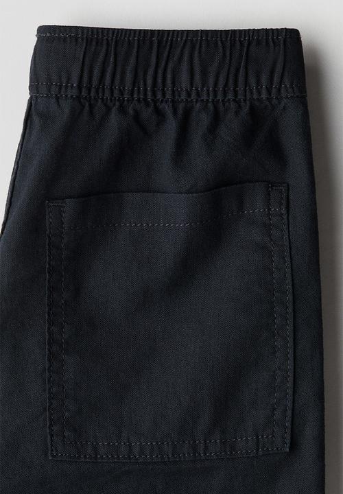 H&M - Linen-blend trousers - black