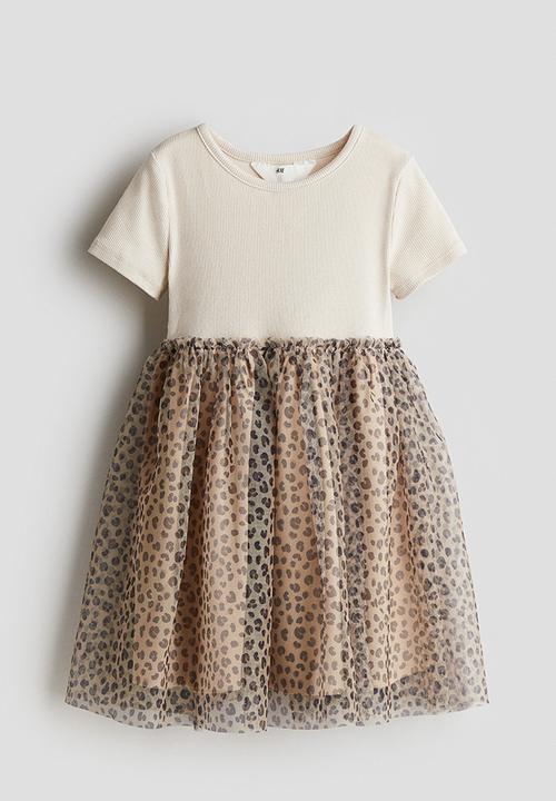 H&M - Tulle skirt dress - cream/leopard print 