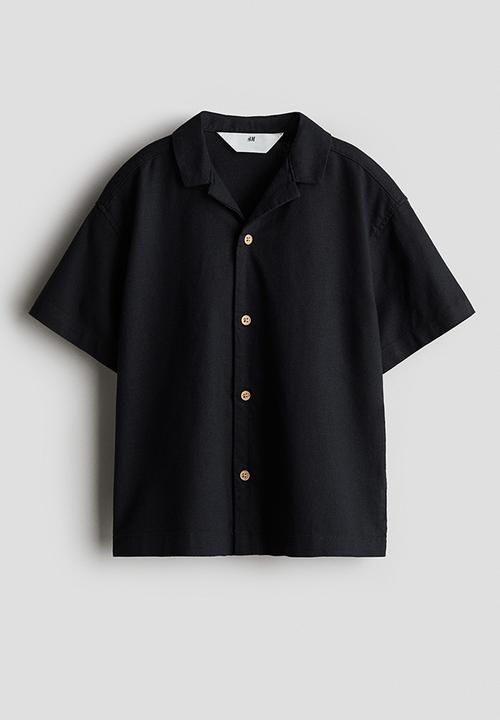 H&M - Linen-blend resort shirt - black