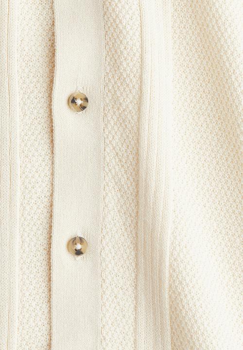 H&M - Textured-knit shirt - white 