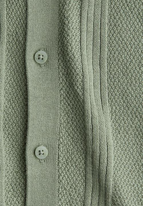 H&M - Textured-knit shirt - khaki green