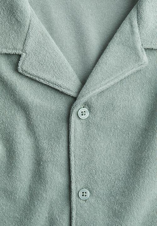 H&M - Textured resort shirt - sage green