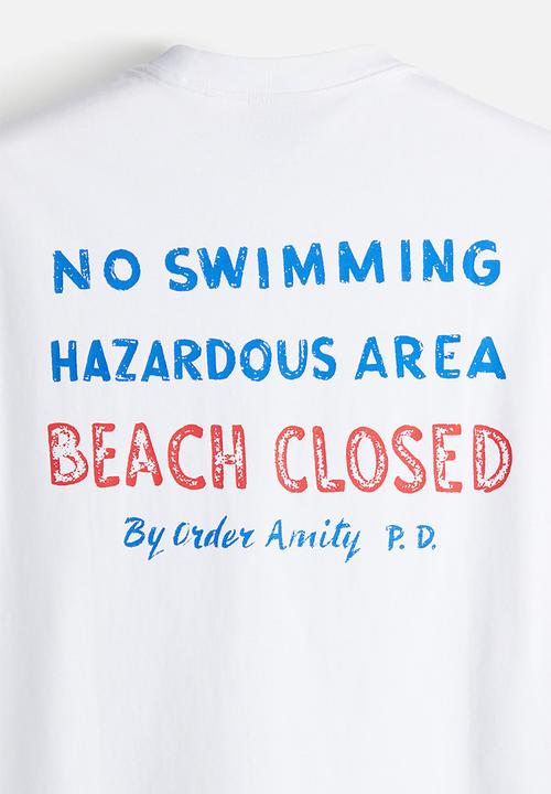 H&M - Loose fit t-shirt - white jaws