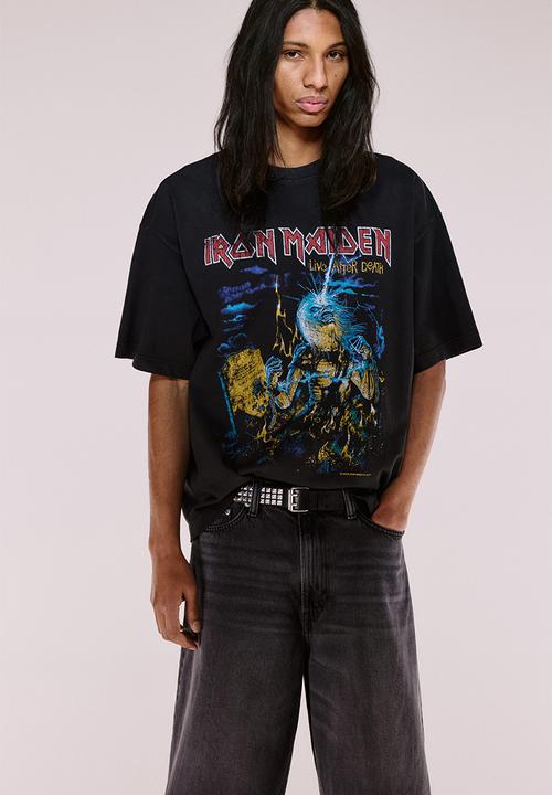 H&M - Oversized fit t-shirt - black & iron maiden