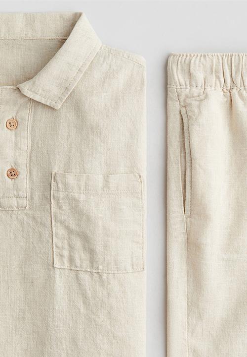 H&M - 2-Piece linen-blend set - light beige