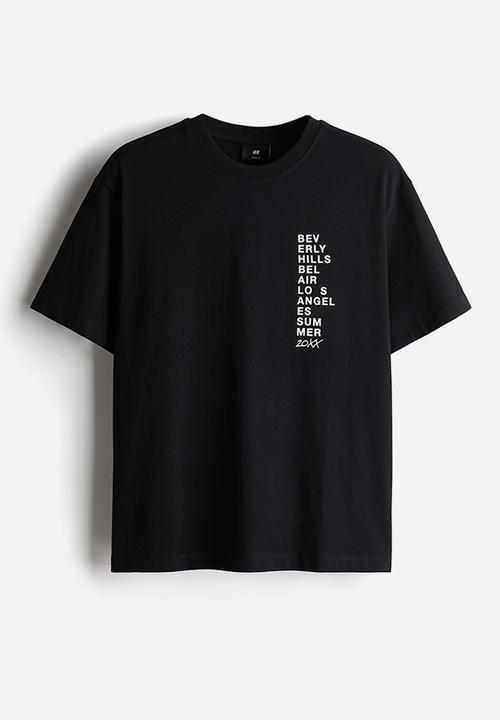 H&M - Loose fit printed t-shirt - black & beverly hills