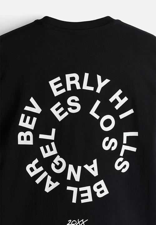 H&M - Loose fit printed t-shirt - black & beverly hills