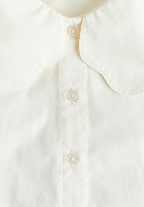 H&M - Collared cotton blouse - white
