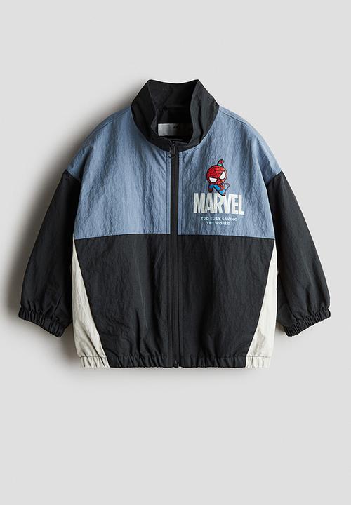 H&M - Printed windbreaker - dark grey/marvel 