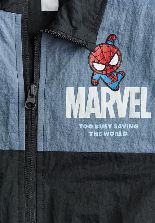 H&M - Printed windbreaker - dark grey/marvel 