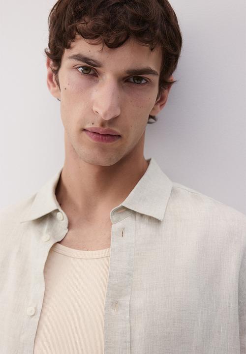 H&M - Regular fit linen shirt - light beige