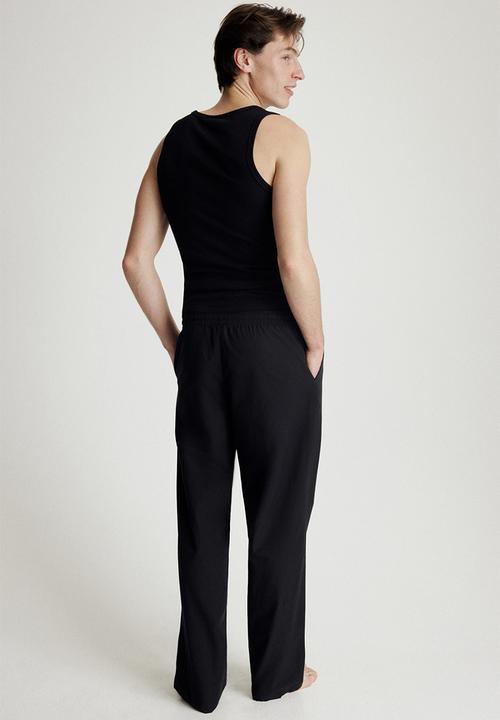 H&M - Relaxed fit poplin trousers - black