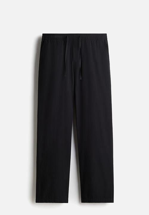 H&M - Relaxed fit poplin trousers - black