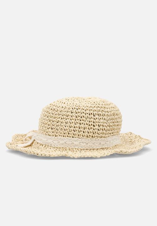 Pop Candy - Floral décor straw hat - brown