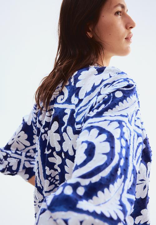 H&M - Plumeti dress - bright blue patterned