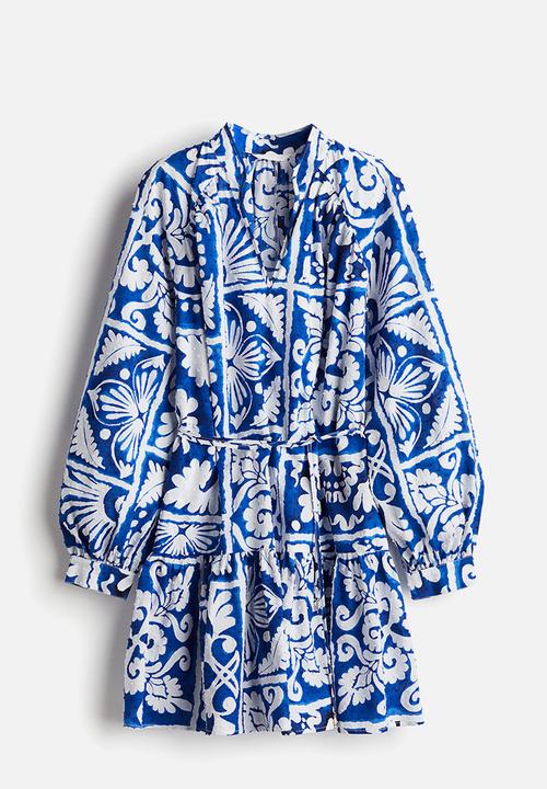 H&M - Plumeti dress - bright blue patterned