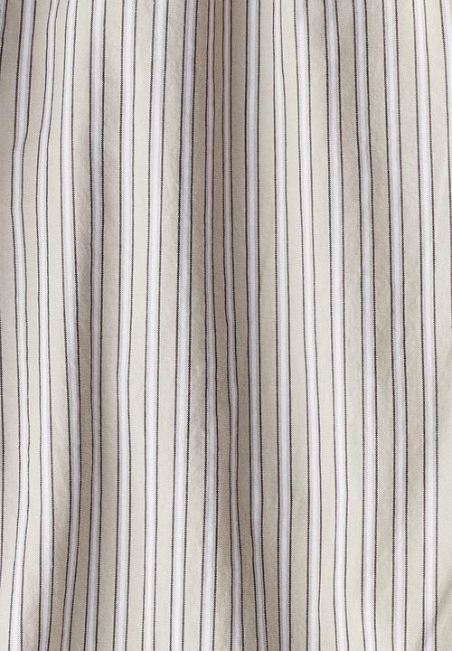 H&M - Relaxed fit poplin trousers - beige striped