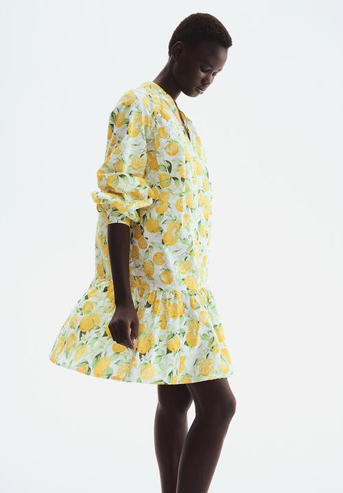 H&M - Plumeti dress - white oranges