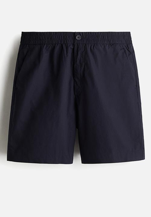H&M - Relaxed fit poplin shorts - navy blue