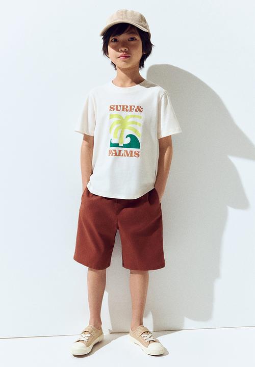 H&M - Printed t-shirt - white/surf & palms