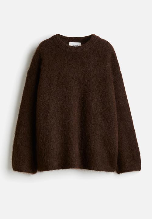H&M - Oversized mohair-blend jumper - dark brown 