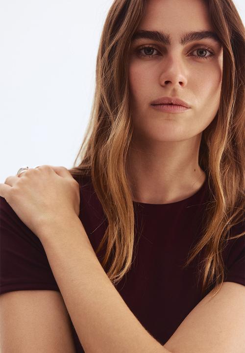 H&M - Fitted top - burgundy
