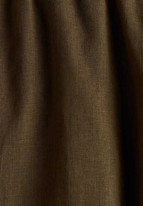 H&M - Linen-blend shorts - dark khaki green